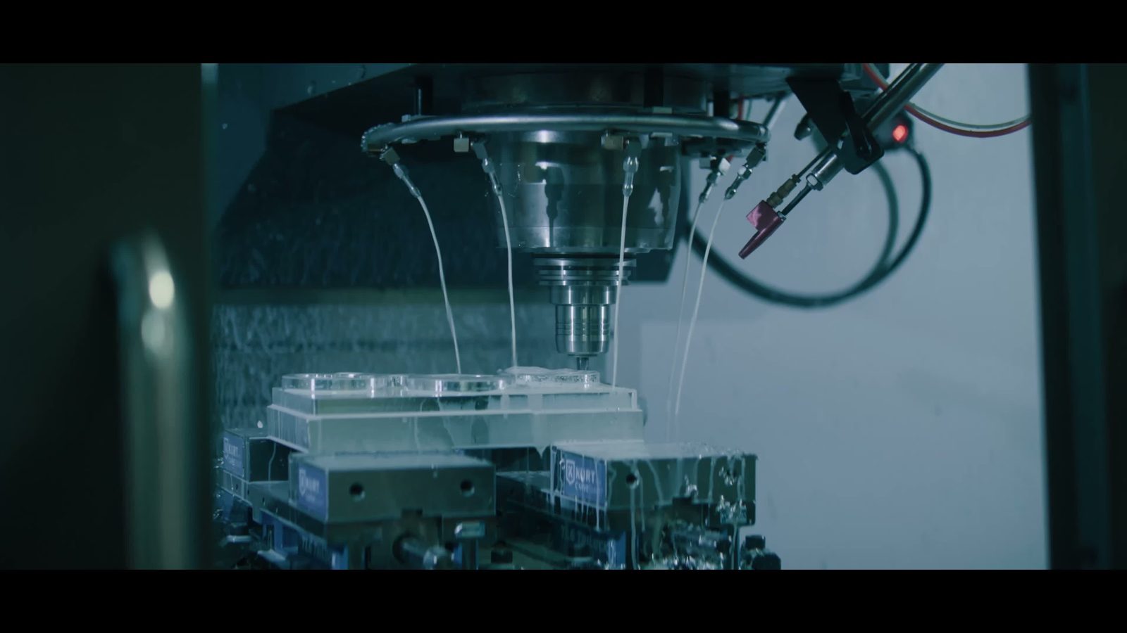 Precision machining in imagery from Mach Industries. The company says its Forge network of factories is built to scale production of aerospace and defense systems and components.