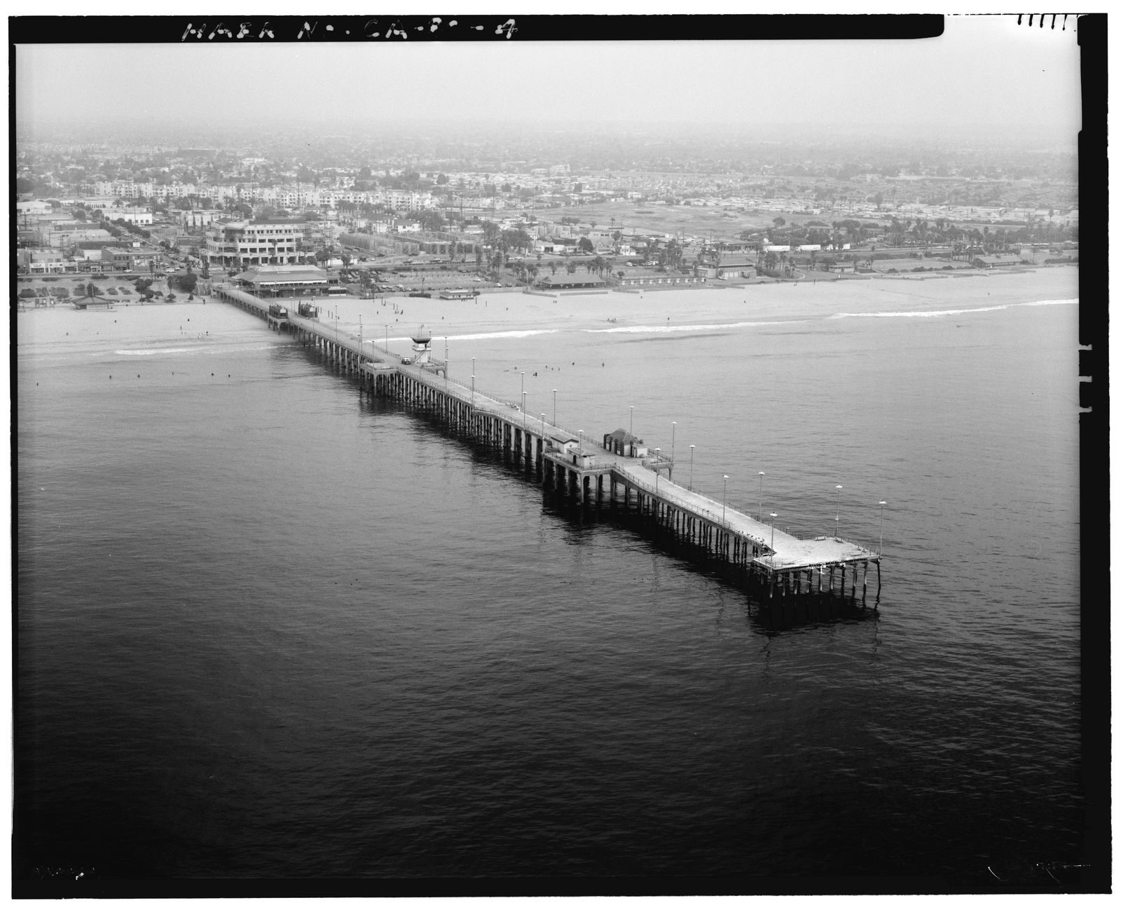 An aerial view of the pier and the city of Huntington Beach. The city was incorporated as a Charter City in 1909.